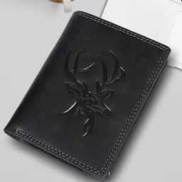 SASSORA Black ARLO Textured Small Leather Bi-Fold Wallet-picture-2