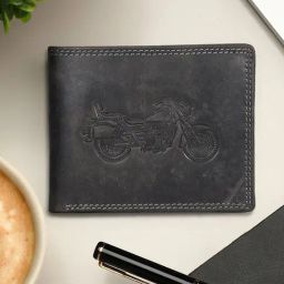 SASSORA Black ARLO Textured Small Leather Bi-Fold Wallet-picture-49