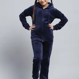 Monte Carlo Girls Navy Solid Full Sleeves Tracksuit image 1