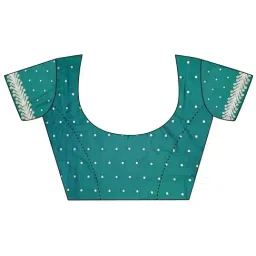 Elora Dusty Teal Woven Design Saree With Unstitched Blouse image 4