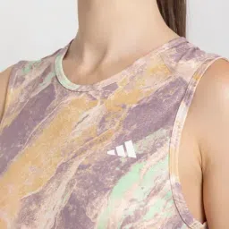 adidas Beige Printed Sports Tank Top image 5
