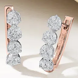 p.n.gadgil jewellers Lustrous Layers 18 kt Rose Gold Stud Diamond Earring for Woman-picture-11