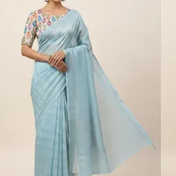 Shilpkala Striped Pure Chiffon Ready to Wear Saree With Unstithced Blouse Piece-image-66