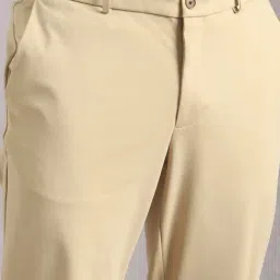 Louis Philippe Beige Slim Fit Trousers image 4