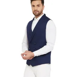 Hypernation Navy Regular Fit Waistcoat image 3