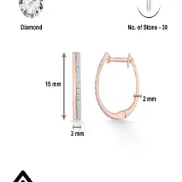 p.n.gadgil jewellers Twin Strand 18 kt Rose Gold Stud Diamond Earring for Woman image 4