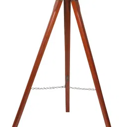 Homesake Blue & Brown Wood Tripod Floor Lamp - Set of 1 image 4