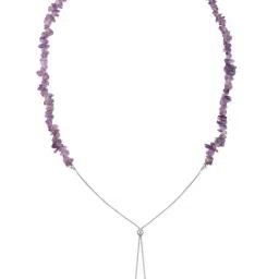 Ornate Jewels 925 Silver Natural Amethyst Chips Beads Adjustable Necklace for Women image 2