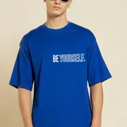 Bewakoof Blue Oversized Graphic T-Shirt-image-21