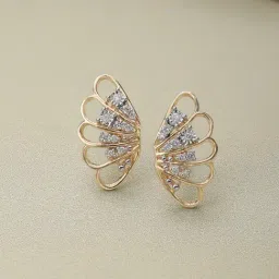 Mia by Tanishq 14k (585) Yellow Gold and Diamond Butterfly Gleam Earrings Stud Earrings-picture-11