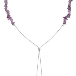 Ornate Jewels 925 Silver Natural Amethyst Chips Beads Adjustable Necklace for Women image 3