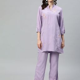 Nayam By Lakshita Solid Tunic &Trousers Co-ords-picture-34