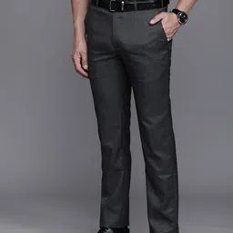 Raymond Men Checked Slim Fit Formal Trousers image 2