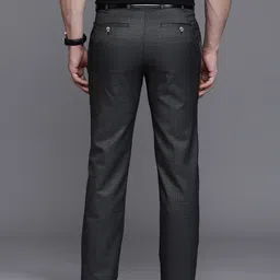 Raymond Men Checked Slim Fit Formal Trousers image 3
