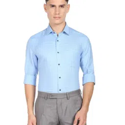 Arrow Blue Cotton Slim Fit Checks Shirt-picture-24