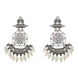 Saraf RS Jewellery Silver Statement Brass Earrings for Women-picture-7