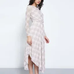 Honey By Pantaloons Beige Regular Fit Checks Dress image 3