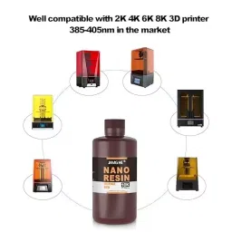 JAMG HE 3D Printer Nano Resin For UV Curing Photopolymer Rapid Printer 1 Kg, Orange Red image 3