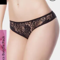 MYZA Women Black Nylon Mid-Rise Thongs-image-59