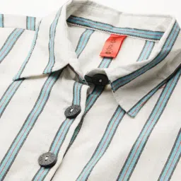 Cottinfab Off White Striped Regular Fit Jumpsuit image 5