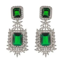 Saraf RS Jewellery Green Statement Brass Earrings for Women-picture-36