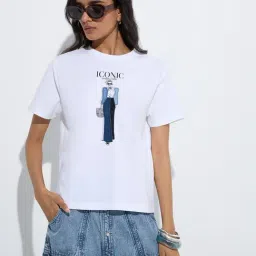 LOV by Westside White Printed Cotton T-Shirt-picture-14