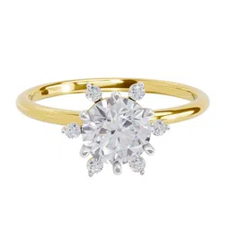 Sparkles 14KT Gold 1.08 Ct Lab Grown Round Shape Blossom Halo Diamond Ring - 2.29 g image 4