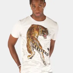 Botabochi White Cotton Regular fit Print T-Shirt-image-27