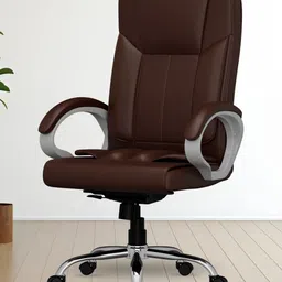 FUGO Brown Ergonomic Adjustable Study Arm Chair-picture-38