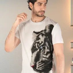 Botabochi White Cotton Regular fit Print T-Shirt-picture-30