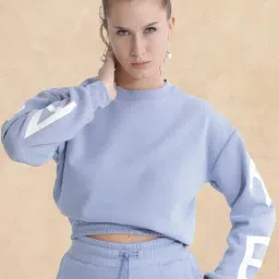 RAREISM Blue Blended Printed Long Sleeves Sweatshirt image 5