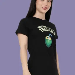 Kryptic Black Printed Lounge T-Shirt image 3