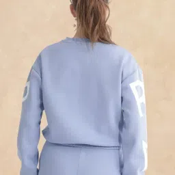 RAREISM Blue Blended Printed Long Sleeves Sweatshirt image 2