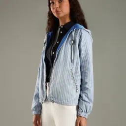 TOMMY HILFIGER Thread Ivory Petal Regular Fit Polyester Hooded Neck Jacket image 3