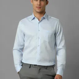 Louis Philippe Blue Cotton Slim Fit Shirt-picture-31