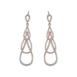 Saraf RS Jewellery Rose Gold Statement Brass Earrings for Women-picture-4