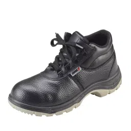 Udyogi Steel Toe Safety Shoes PVC Sole Double Density High Ankle Black Synthetic Barton Print Size UK5, UFORCE 2020-picture-22