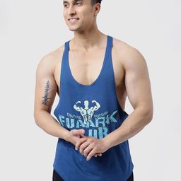 FUAARK Club Gym & Workout Pure Cotton Vest For Men Club Stringer Teal-S-picture-31