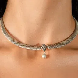 Shaya 92.5 Sterling Silver Antique Grannys Kulfi Outing Wala Necklace-image-7