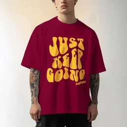 Leotude Typography Printed Round Neck Oversized T-shirt-picture-12