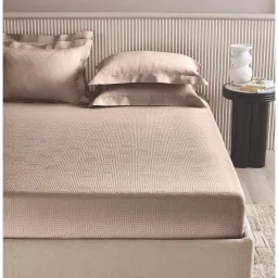 SANSAAR A D'DECOR BRAND LIVE CONSCIOUSLY Jqd071-Ravel-Pink Tint King Bedsheet with 2 Pillow Covers image 1