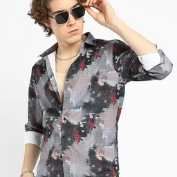 Campus Sutra Men Comfort Floral Opaque Printed Casual Shirt-picture-23