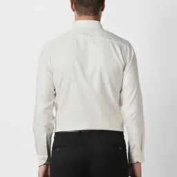 Peter England Beige Cotton Regular Fit Solid Shirt image 2