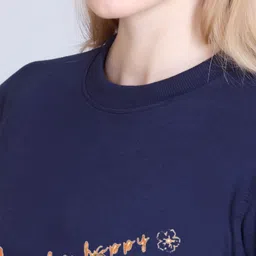 Obaan Women Graphic Printed Pullover Crop Sweatshirt image 3