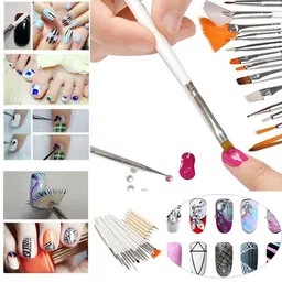 generic Famezia 15 Pc Acrylic Nail Art Brush Set - Salon Quality Nail Art at Home - Multicolor image 5