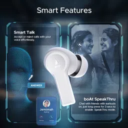 boAt Nirvana Lucid TWS Earbuds with Active Noise Cancellation (IPX5 Water Resistant, ASAP Charge, Zinc White) image 5
