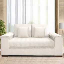 Saral Home Chevron Sofa Cover Set (1 Seat Cover, 2 Cushion Covers, 2 Arm Covers)-picture-11