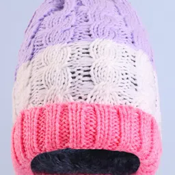 Pine Kids Winter Cap with Cable Knit Design - Multicolor-picture-13