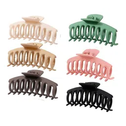 LEKZOW Women Set of 6 Matt Finished Comb Shape Clutchers Clip-picture-40