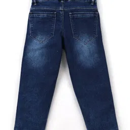 Olio Kids Denim Woven Full Length Distressed Jeans - Navy Blue image 2